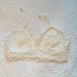 cream 🤍 brami cropped mariana bralette 
free people one